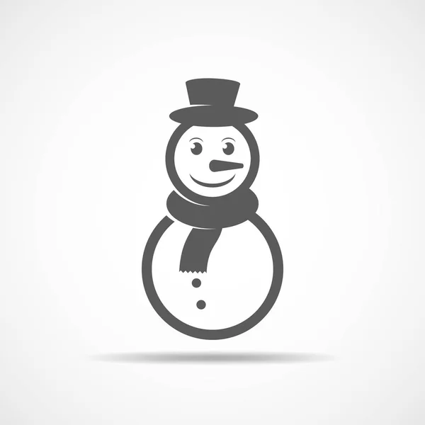 Icono de muñeco de nieve gris. Ilustración vectorial — Vector de stock