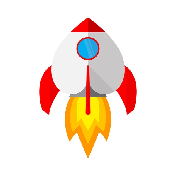 Ícone de nave espacial em design plano. Ilustração vetorial . — Vetor de Stock