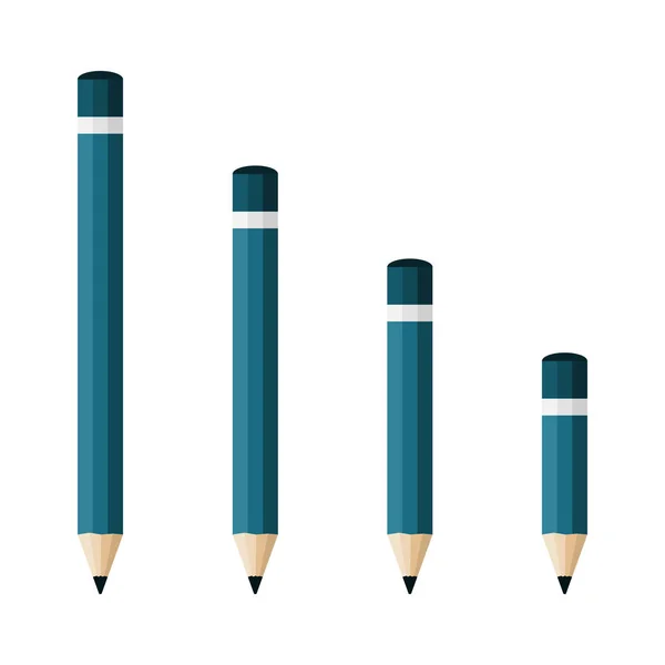 Ícones de lápis. Ilustração vetorial — Vetor de Stock