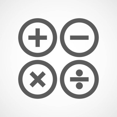 Temel matematiksel simgeler. Vektör çizim.