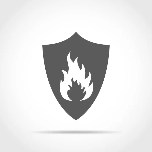 Shield with fire. Vector illustration. — Stock Vector
