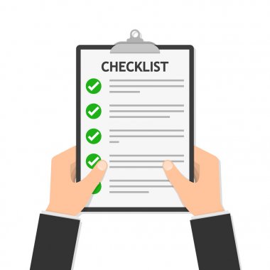 Rapor dosyası elinde. Vektör çizim.