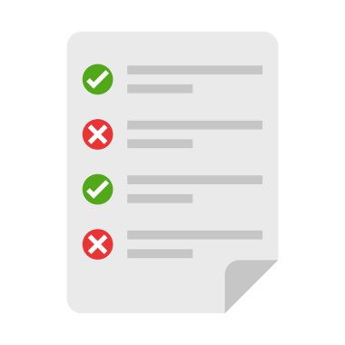 İzole denetim listesi. Vektör çizim