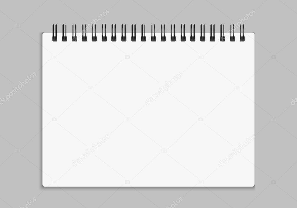 Blank open notebook. Vector illustration