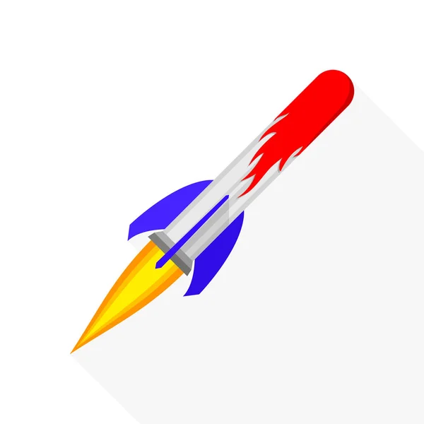 Spaceship icon in flat design. Vector illustration. — Stock Vector
