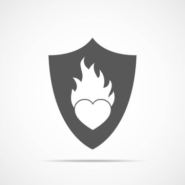 Alev kalbinde. Vektör çizim