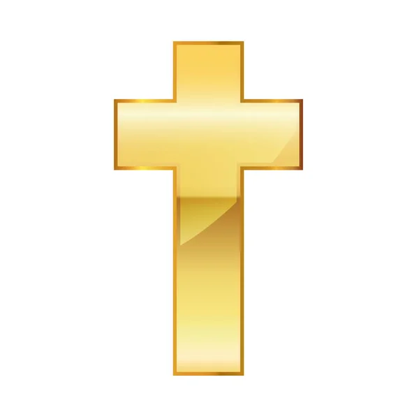 Golden Christian cross. Vector illustration. — Stock Vector