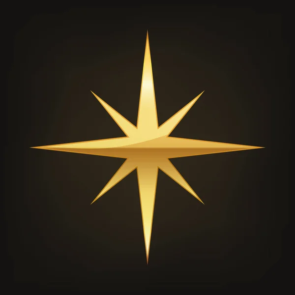Icono estrella dorada. Ilustración vectorial . — Archivo Imágenes Vectoriales
