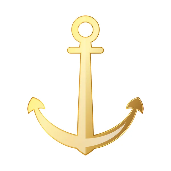 Golden anchor icon. Vector illustratio — Stock Vector