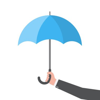 Elinde şemsiye. Vektör çizim