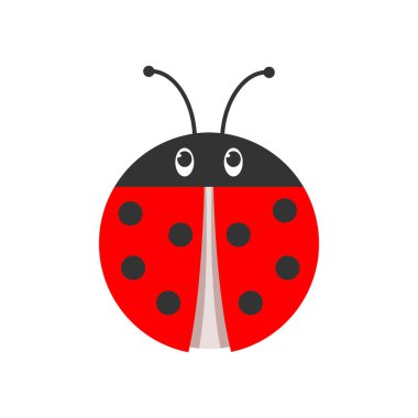 Uğur böceği simgesi. Vektör çizim.