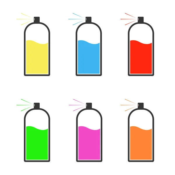 Set di icone di vernice spray colorata. Illustrazione vettoriale . — Vettoriale Stock
