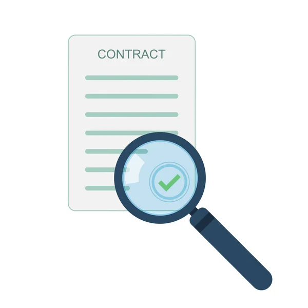 Magnifier and contract icon. Vector illustration — Stock Vector