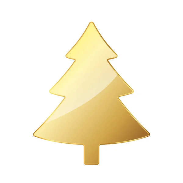 Gouden kerstboom. Vectorillustratie. — Stockvector