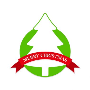 Neşeli Noel etiket. Vektör çizim