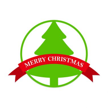 Neşeli Noel etiket. Vektör çizim