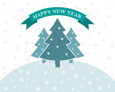 Festival düz yeni yıl arka plan. Vektör çizim