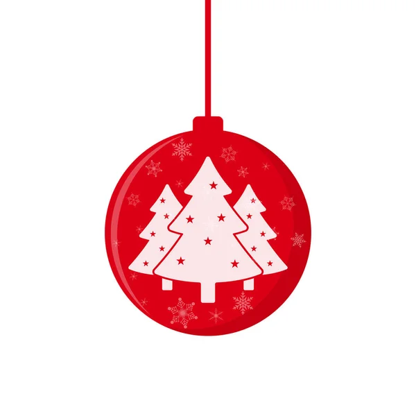 Bola de Natal em design plano. Ilustração vetorial — Vetor de Stock