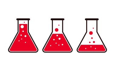 Test tüpü simgeler kümesi. Vektör çizim.