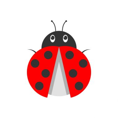 Uğur böceği simgesi. Vektör çizim.