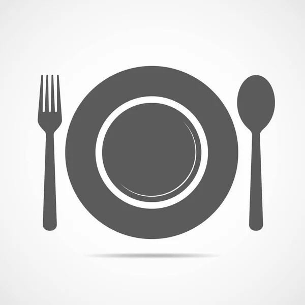 Szürke étterem szimbólum. Vektoros illusztráció — Stock Vector
