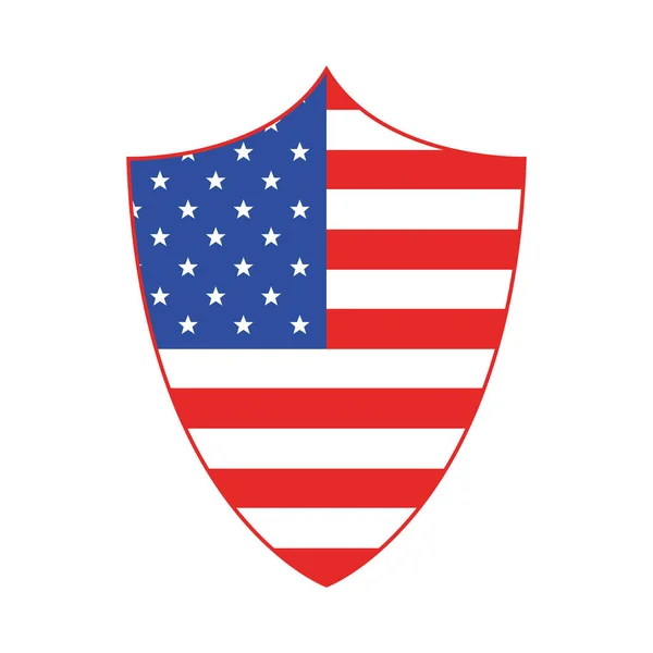 Shield in American flag style. Vector illustration — Stock Vector