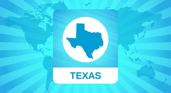 Mappa del Texas. Illustrazione vettoriale . — Vettoriale Stock