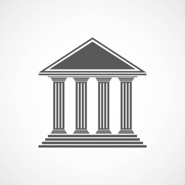 Banka binası ikonu. Vektör illüstrasyonu