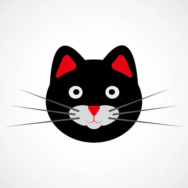 Лицо черной кошки. Векторная иллюстрация — стоковый вектор
