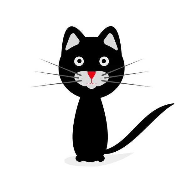 Gato negro. Ilustración vectorial — Vector de stock