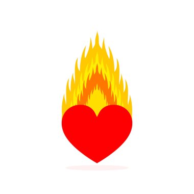 Alev kalbinde. Vektör çizim