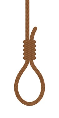 Darağacı düz tasarım. Vektör çizim. Adam asmaca ip, beyaz arka plan üzerinde izole.