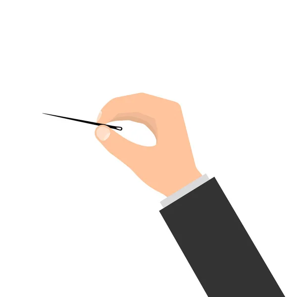 Needle in the hand. Vector illustration. — Stock Vector