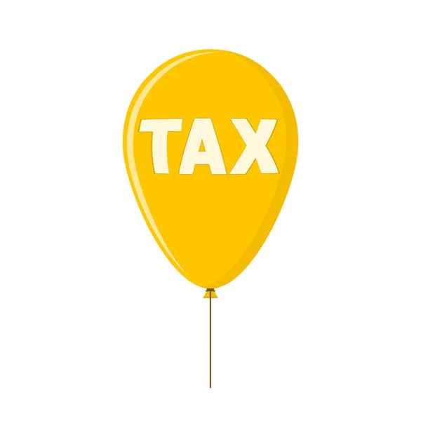 税のテキストと黄色のバルーン。ベクトル図. — ストックベクタ