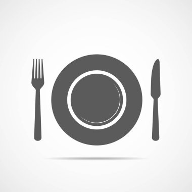 Gri Restoran sembol. Vektör çizim