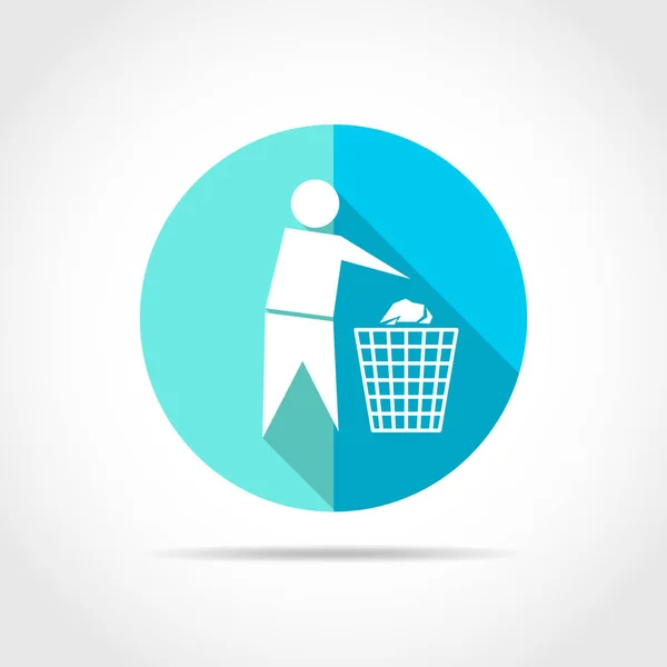 Trash and man icon. Vector illustration. — Stock Vector