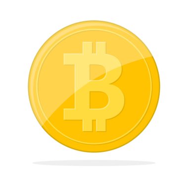 Altın Bitcoin para birimi. Vektör çizim