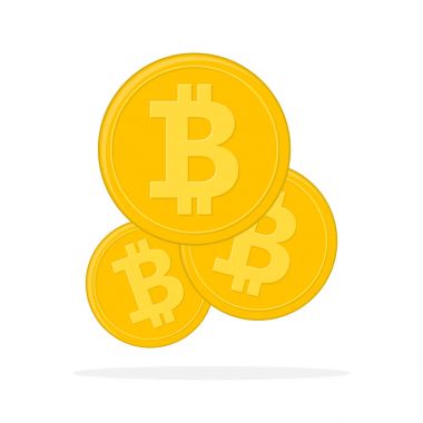 Altın Bitcoin para birimi. Vektör çizim