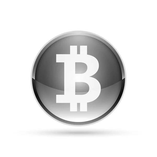 3d Bitcoin botão de moeda. Ilustração vetorial . —  Vetores de Stock