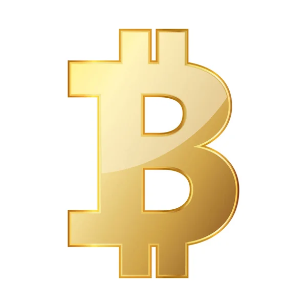 Ícone Bitcoin dourado. Ilustração vetorial —  Vetores de Stock