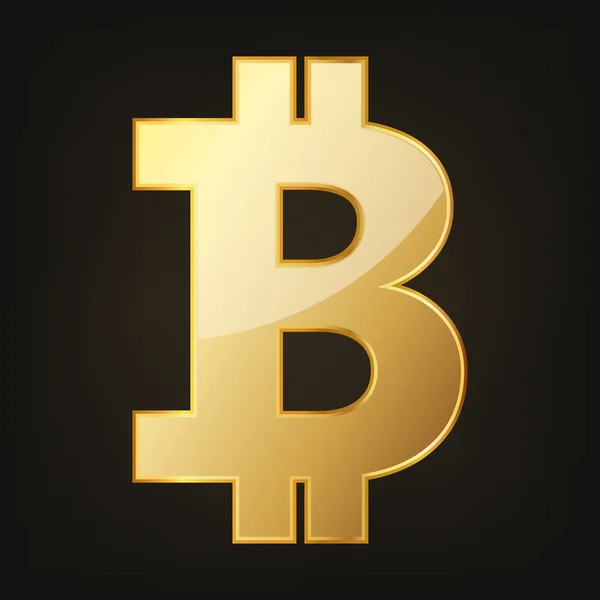 Ícone Bitcoin dourado. Ilustração vetorial —  Vetores de Stock