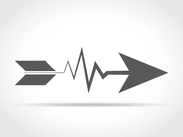 Heartbeat Sign Arrow Vector Illustration — Stock Vector