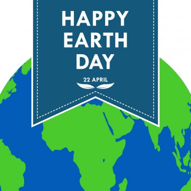 Afiş için mutlu Dünya günü. Vektör çizim.