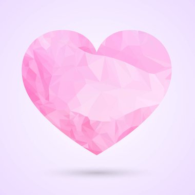 Sevgililer günü, kalp düşük Poli tarzı. Vektör çizim.