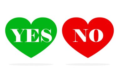 Kalpleri Evet ve herhangi bir metin vardı. Vektör çizim