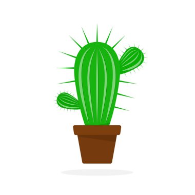 Kaktüs çiçeği tencerede. Vektör çizim.