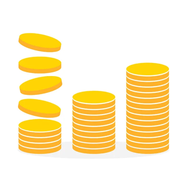 Pile of gold coins. Vector illustration. — Stock Vector