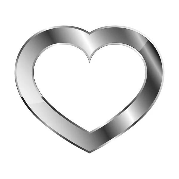 Silver heart icon. Vector illustration. — Stock Vector