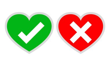 Kalpleri Evet ve hiçbir onay işaretleri vardı. Vektör çizim.