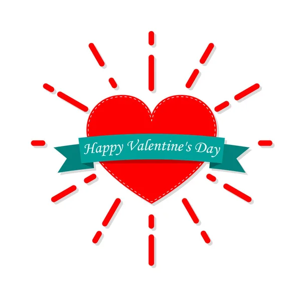 Red heart for Valentine's day. Vector illustration. — Stock Vector